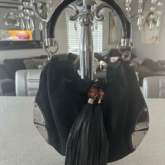 Gucci Black Hobo Bag with Silver Details - Picture 1 of 5